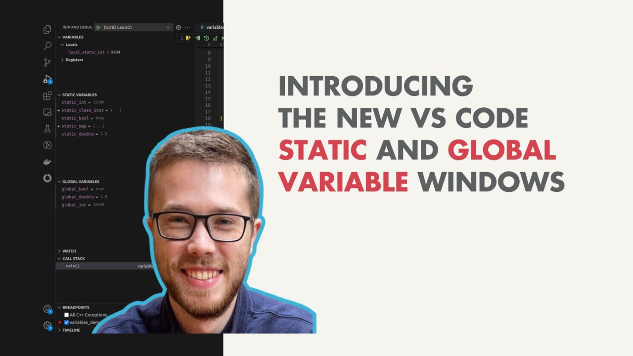 New VS Code Static and Global Variable Windows